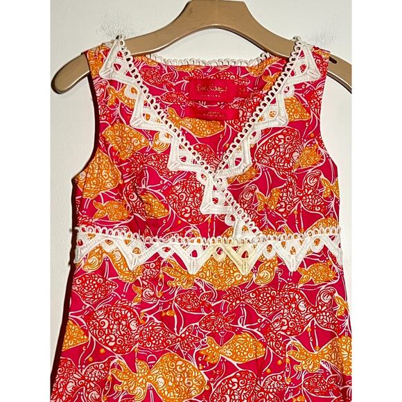 Lilly Pulitzer Jubilee Catherine Bell Tropical Fish Print Slvless Lace Dress 0 - Picture 3 of 9